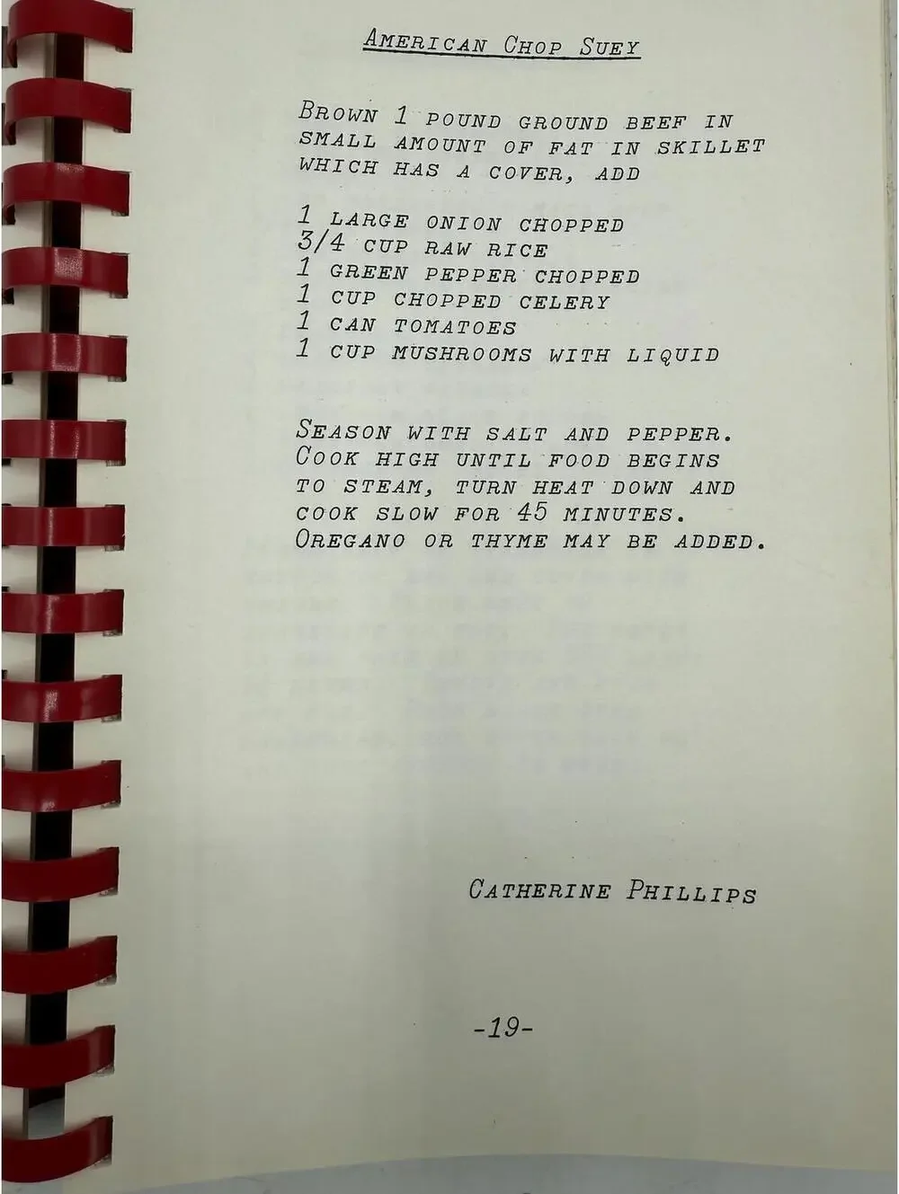 1960s Community Cookbook: Royal McBee Girls Club, New Britain CT